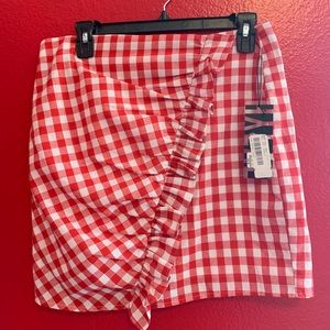 Plaid print skirt
